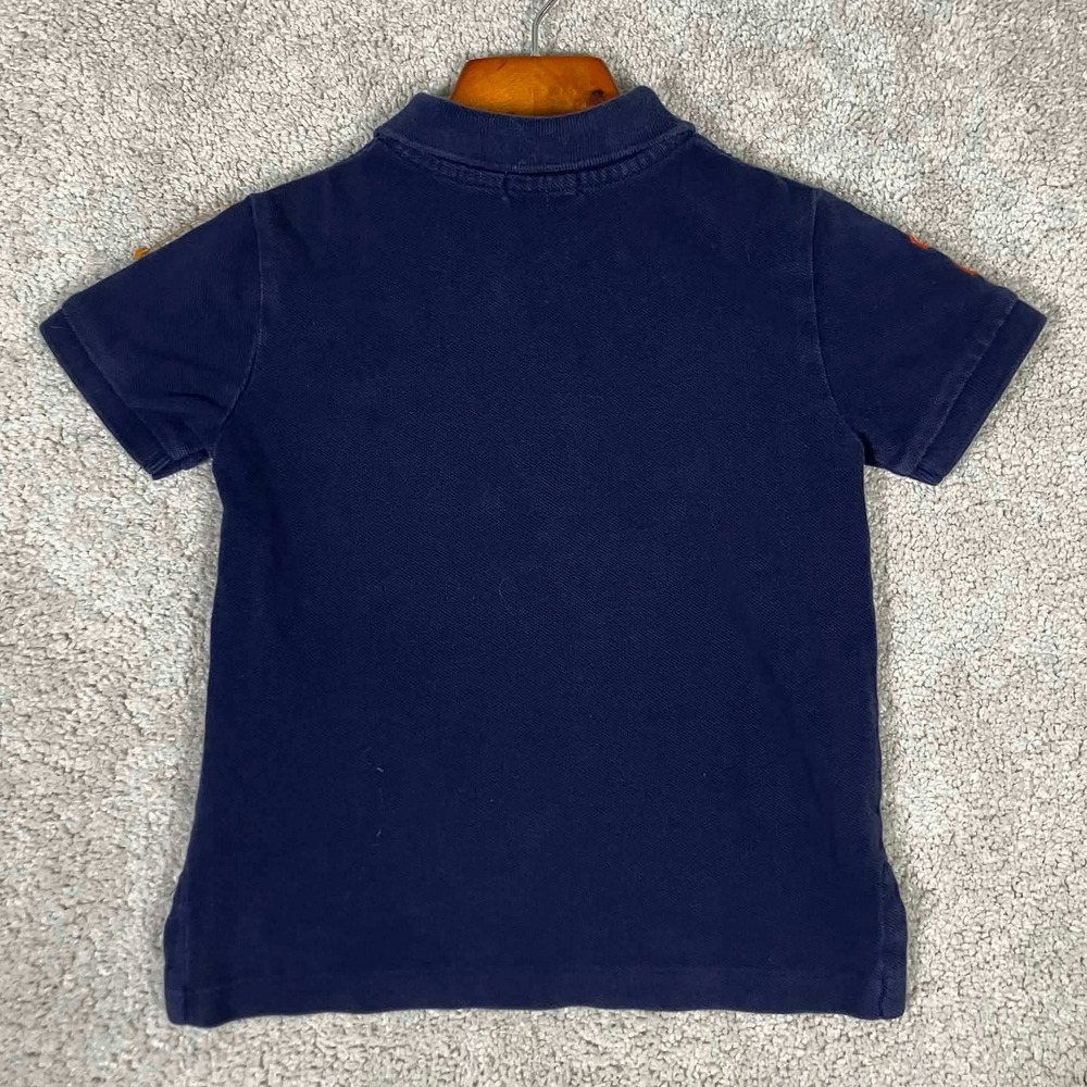 Polo Ralph Lauren Kids Navy Blue Short Sleeve Polo Shirt Orange Pony 3/3T - Picture 4 of 13